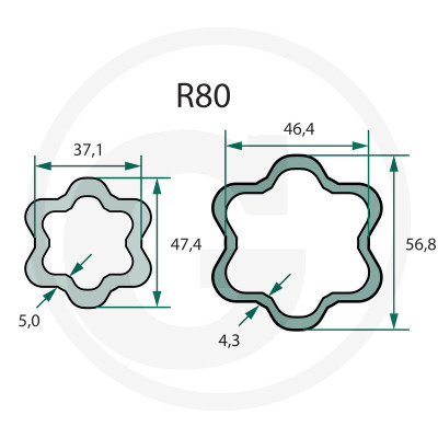 Kardánový hriadeľ 710 mm R80