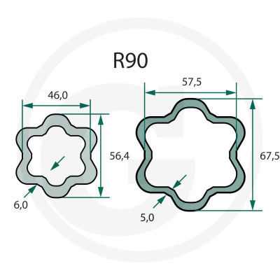 Kardánový hriadeľ 1010 mm R90