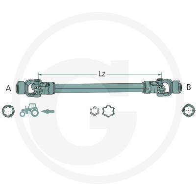 Kardánový hriadeľ 1210 mm R90