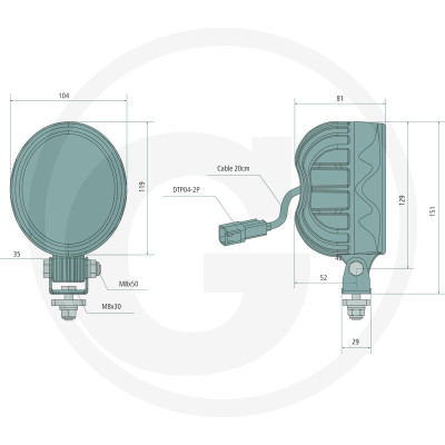 LED pracovné svetlo GRANIT 15 W 1900/2496 lm oválne