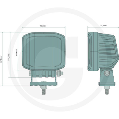 LED pracovné svetlo GRANIT 92,3 W 8508/14320 lm hranaté combo