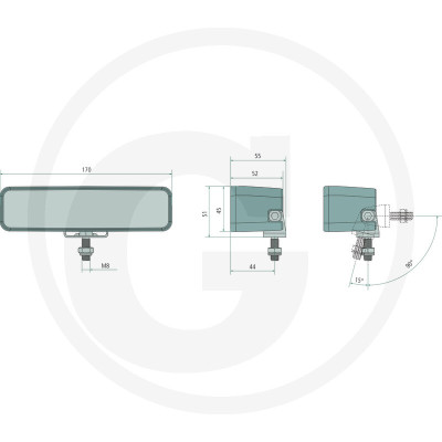 LED pracovné svetlo GRANIT 52 W 6750/10100 lm hranaté