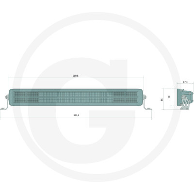 LED svetelná lišta 55 cm GRANIT 4871 / 10246 lm