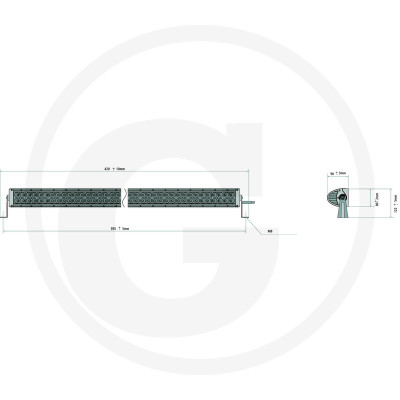 LED svetelná lišta 55 cm GRANIT 3851 lm
