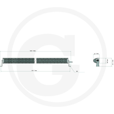 LED svetelná lišta 127 cm GRANIT 6506 lm