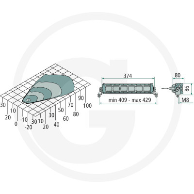 LED pracovné svetlo / svetelná lišta 2000 lm HELLA LBX-380