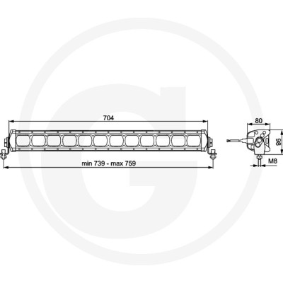 LED pracovné svetlo / svetelná lišta 5500 lm HELLA LBX-720