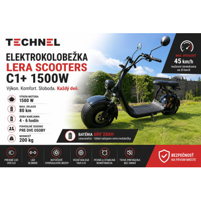 Elektrokolobežka Lera Scooters C1+ 1500W BROWN