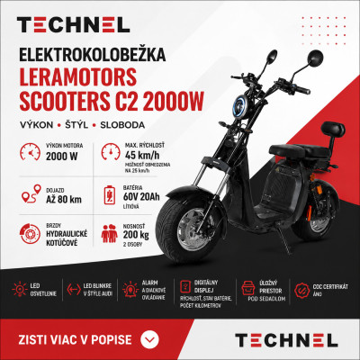 Elektrická kolobežka Leramotors Scooters C2 2000W RED