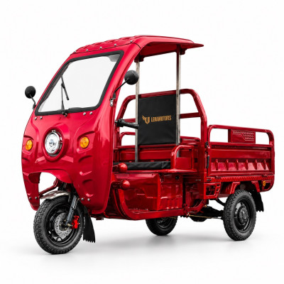 Elektrická nákladná trojkolka s kabínou Leramotors Cargo G1 1000W - Tuk Tuk Červená