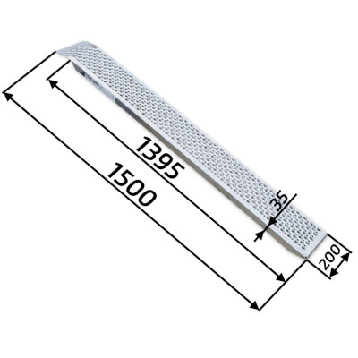 Hliníkový nájazd VAPP THD-415 1500 × 200 mm | 400 kg na pár | Technel