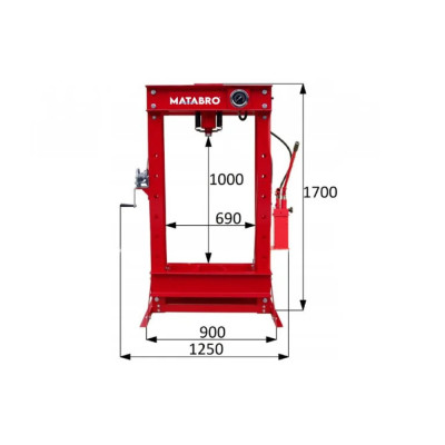 Profesionálny hydraulický lis Matabro MB-P50TDP | 50 t | Dvojrýchlostná hydraulická pumpa