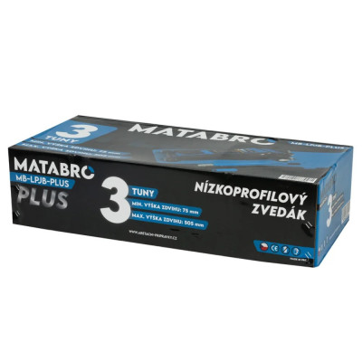 Akčný set Matabro – nízkoprofilový hydraulický zdvihák 3 t + podpery pod auto 3 t MB-LPJB-PLUS + MB-JS3T
