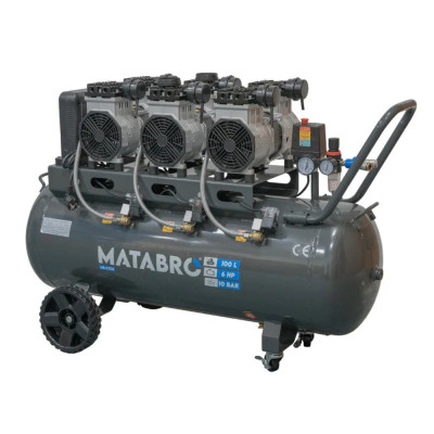 Bezolejový kompresor 100 l 4500 W 230 V – tichý 6-piestový kompresor MB-K206 | Matabro