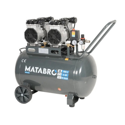 Bezolejový kompresor 100 l 4000 W 230 V – tichý 4-piestový kompresor MB-K205 | Matabro