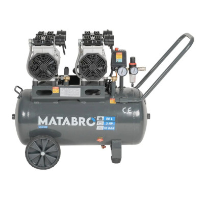 Bezolejový kompresor 50 l 3000 W 230 V – tichý 4-piestový kompresor MB-K203 | Matabro