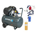 Olejový kompresor 100 l 3500 W 230 V s príslušenstvom – 2-piestový kompresor s odlučovačom SETMB-K108 | Matabro
