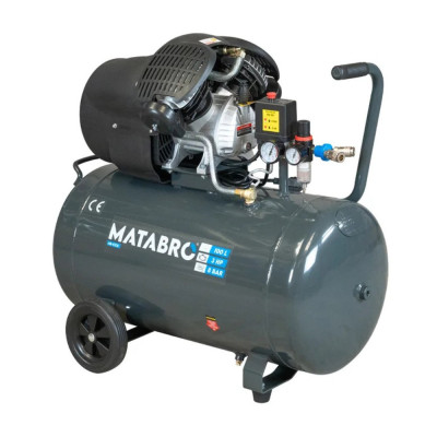 Olejový kompresor 100 l 3500 W 230 V – 2-piestový kompresor s odlučovačom MB-K108 | Matabro