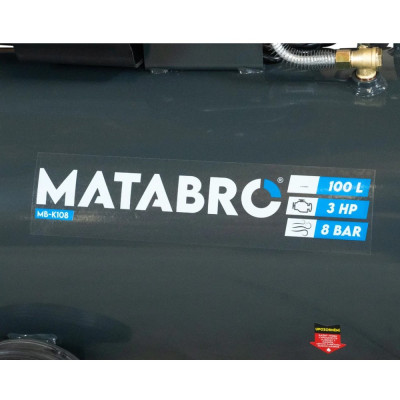 Olejový kompresor 100 l 3500 W 230 V – 2-piestový kompresor s odlučovačom MB-K108 | Matabro