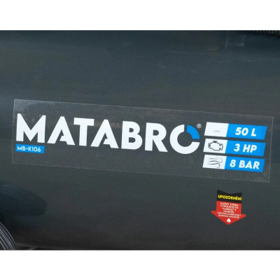Olejový kompresor 50 l 3500 W 230 V – 2-piestový kompresor s odlučovačom MB-K106 | Matabro