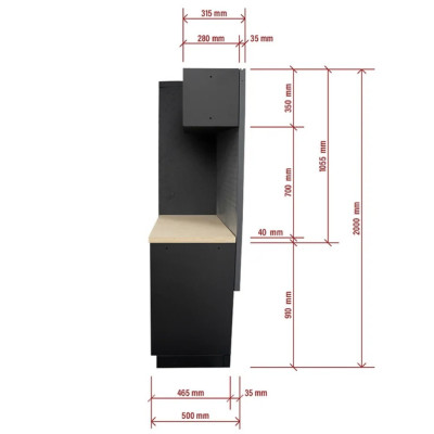 Akciový set dielenského nábytku Matabro SET-CA01013 | 10 ks | s drevenou pracovnou doskou MB-TGW53
