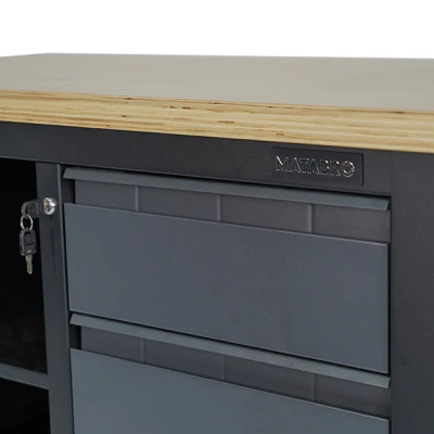 Pracovný dielenský stôl Matabro MB-TSK5403-L | 3 zásuvky | 1 polica | 1200 × 600 mm