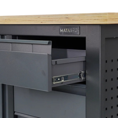 Pracovný dielenský stôl Matabro MB-TSK5413-L | 3 zásuvky | 1 skrinka | 1200 × 600 mm