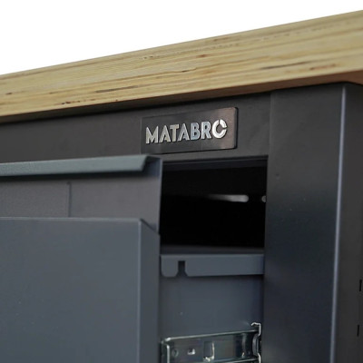 Pracovný dielenský stôl Matabro MB-TSK7513-L | 3 zásuvky | 1 skrinka | 1 polica | 1690 × 600 mm