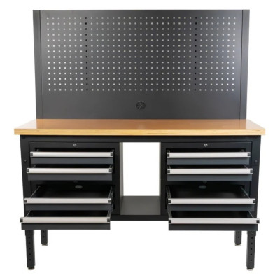 Pracovný dielenský stôl Matabro MB-TSP6024-STW30Z | Modulárna zostava | 8 zásuviek | 1520 × 610 mm
