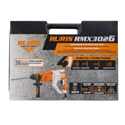 Vŕtacie kladivo RURIS RMX3026 SDS Plus 1050 W